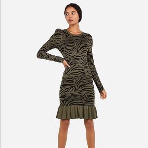 NWT Express ruffled hem sweater dress
